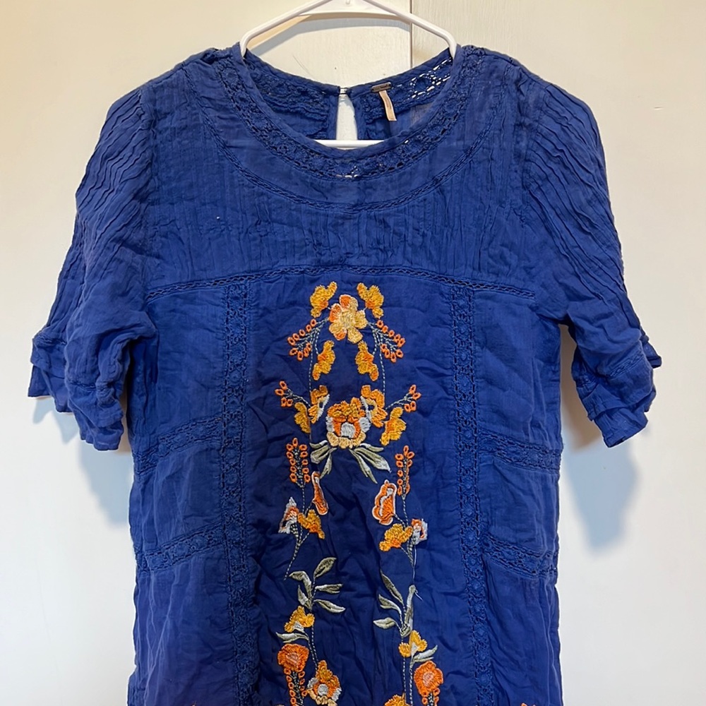 Free People Floral Blue dress